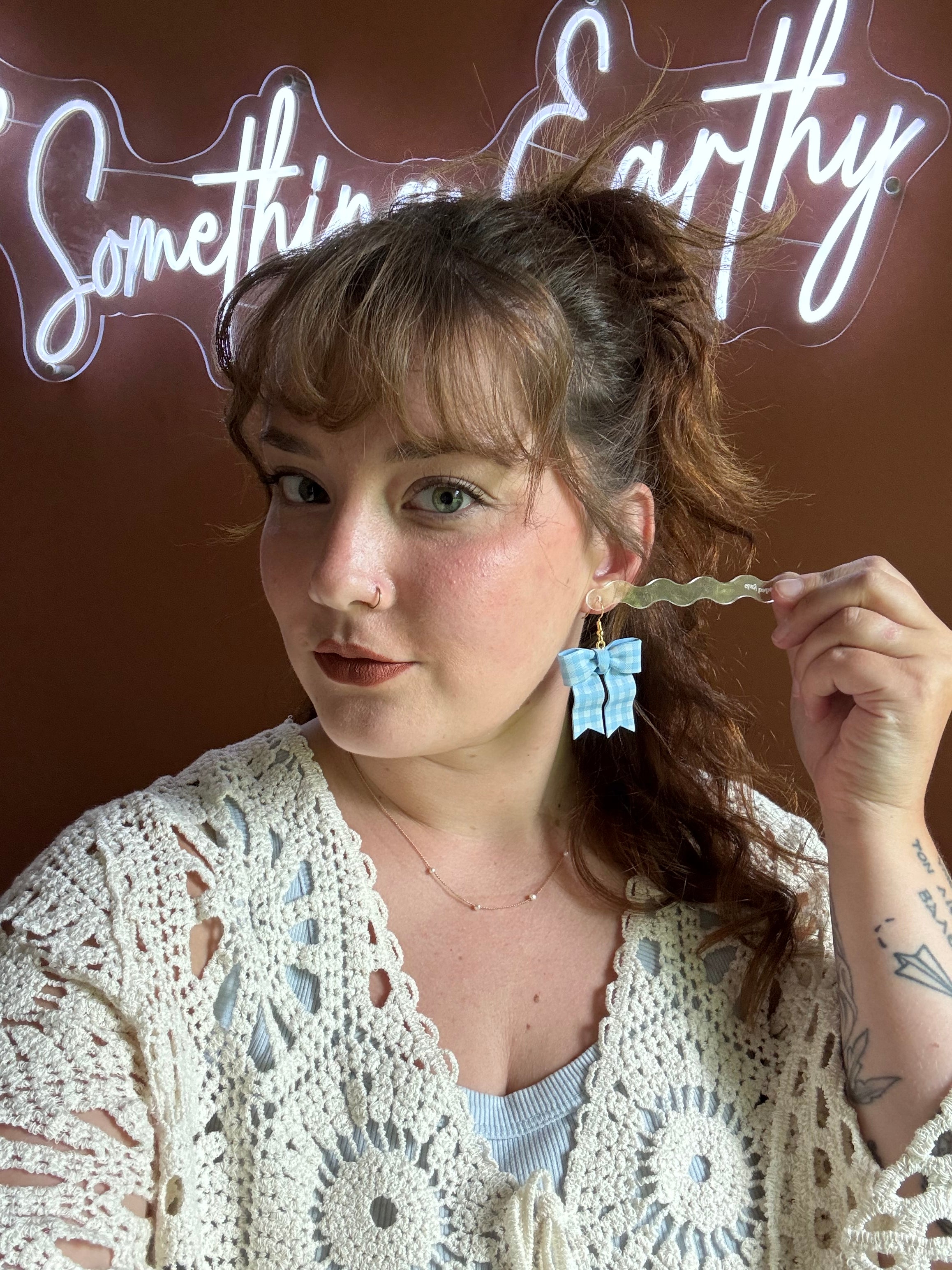 Blue Gingham Mini Bows
