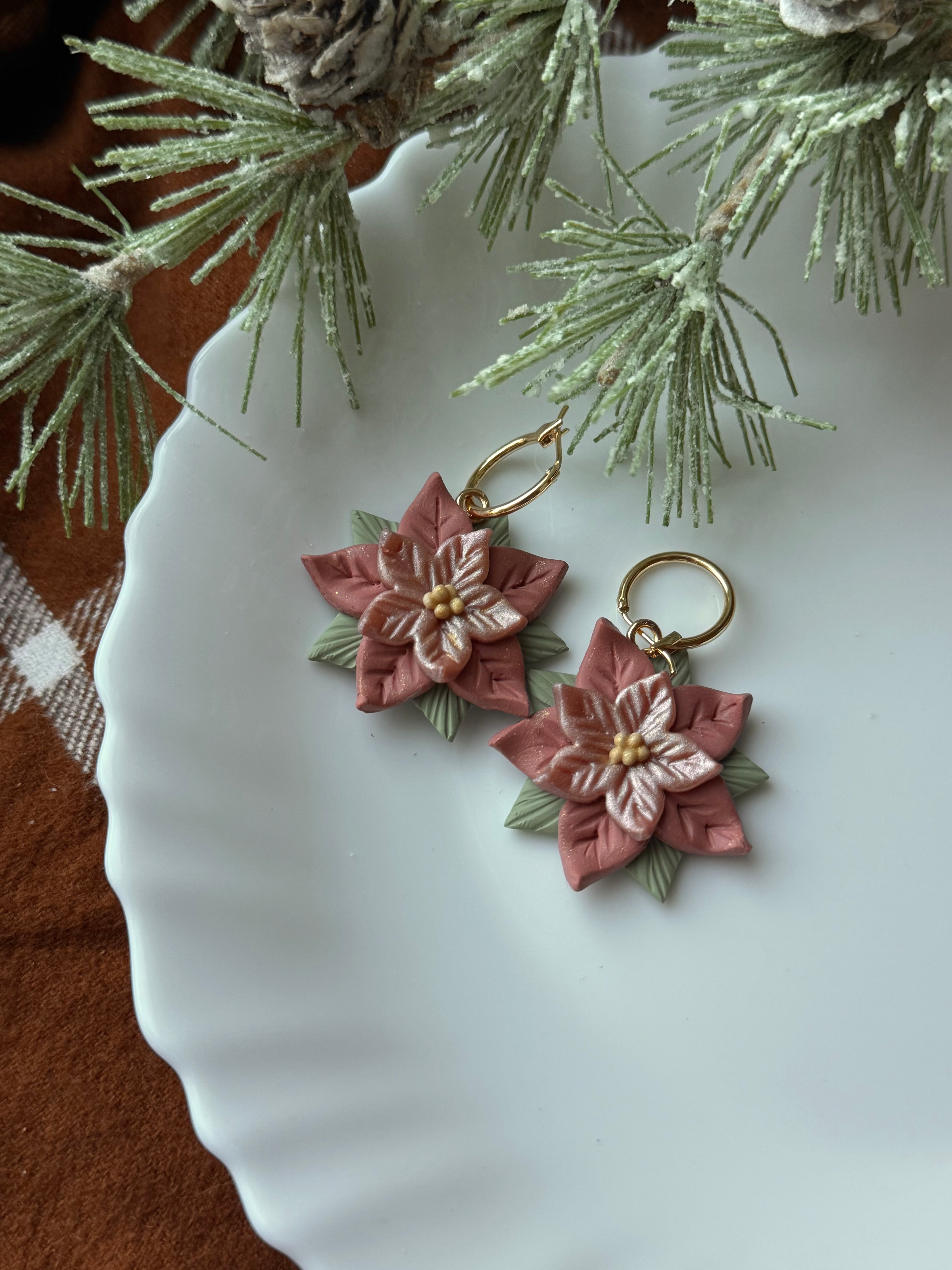 Pink Poinsettia Hoops