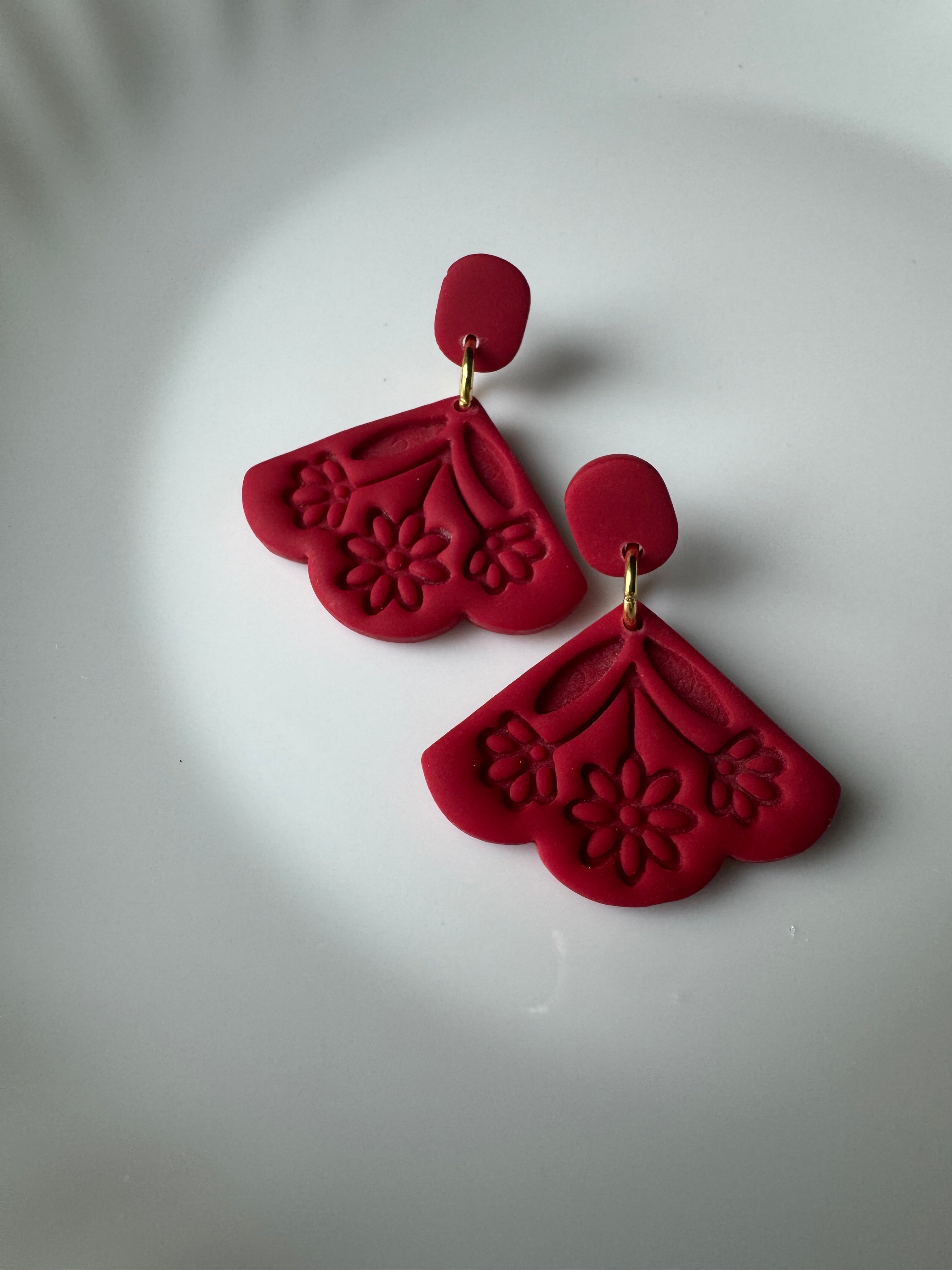 Floral Fans, in Raspberry