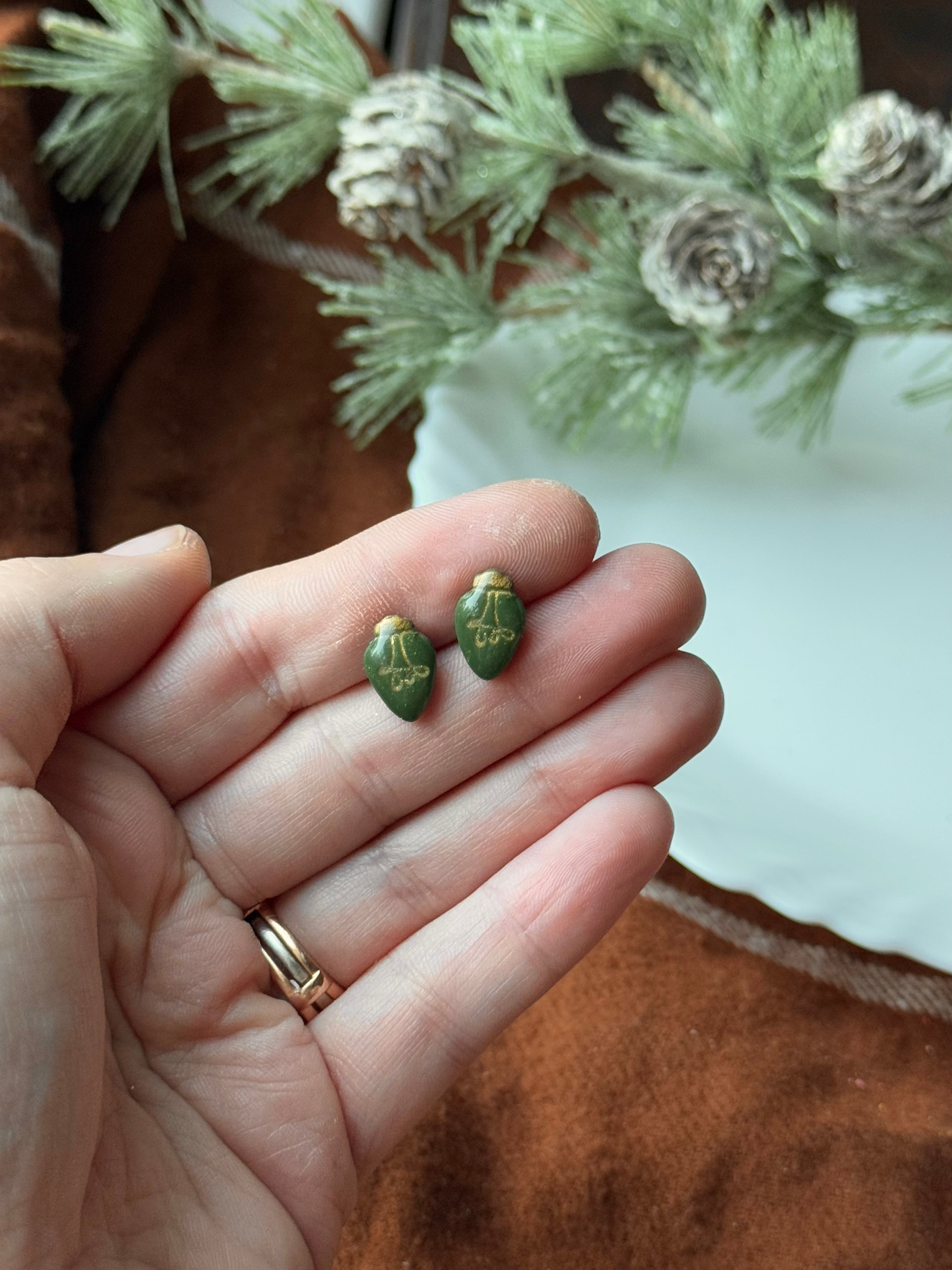 Green Bulb Studs