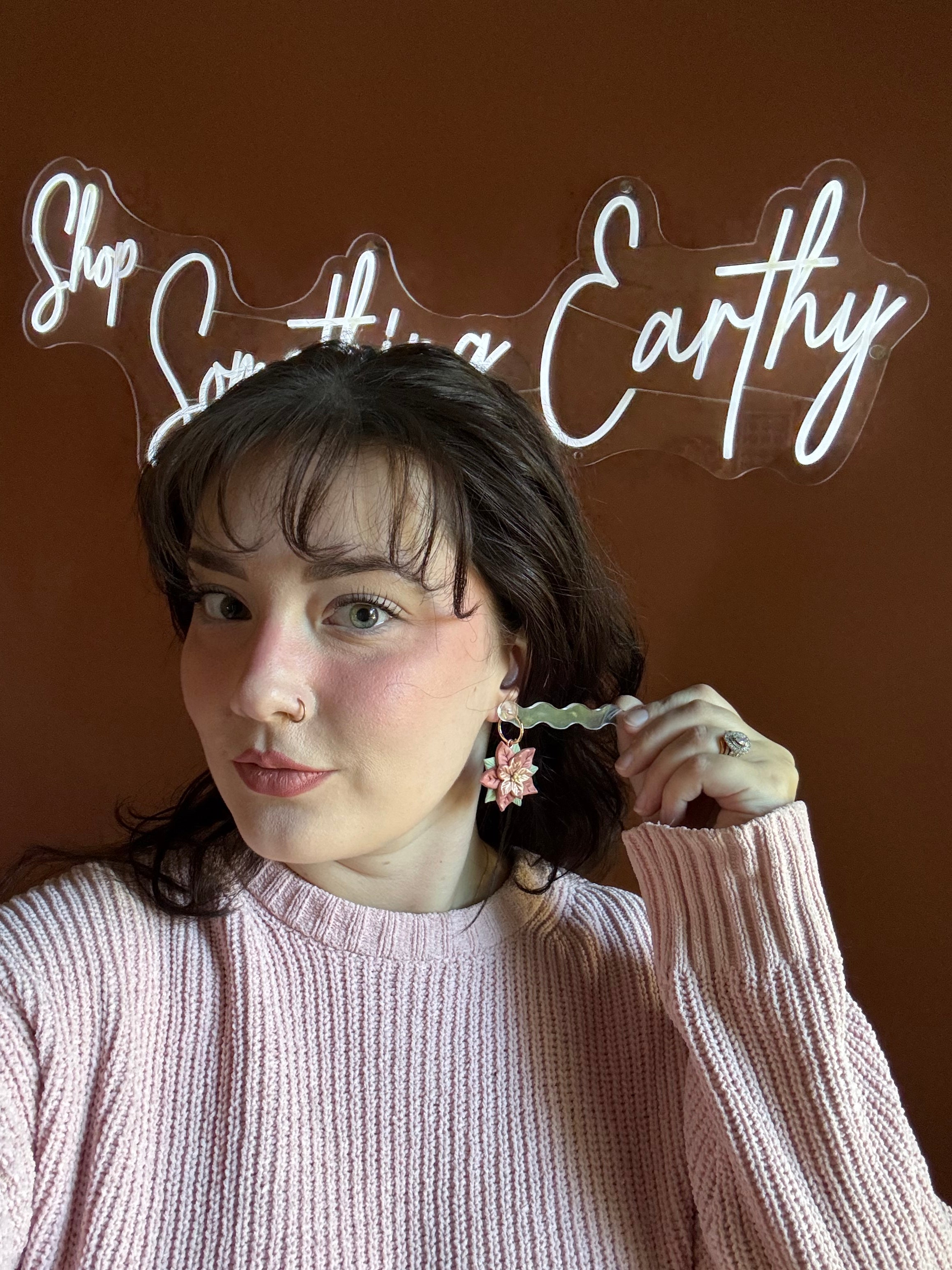 Pink Poinsettia Hoops