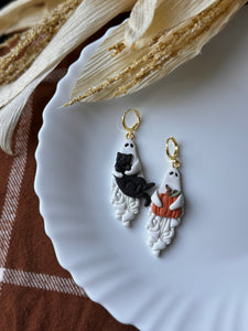 Mismatched Halloween Ghost Earrings