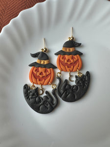 Black Cat with Pumpkin