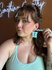 Blue Pinstripe Bows