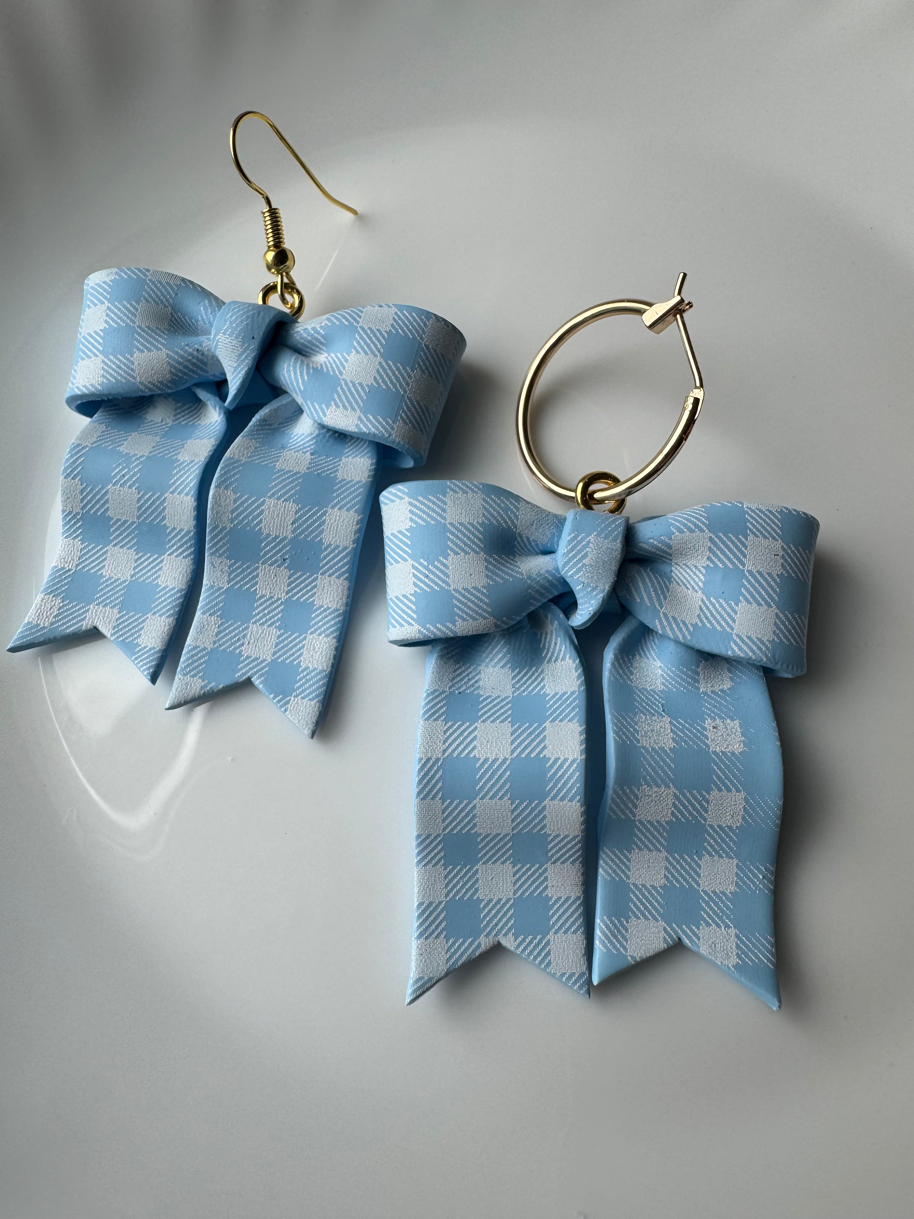 Blue Gingham Mini Bows