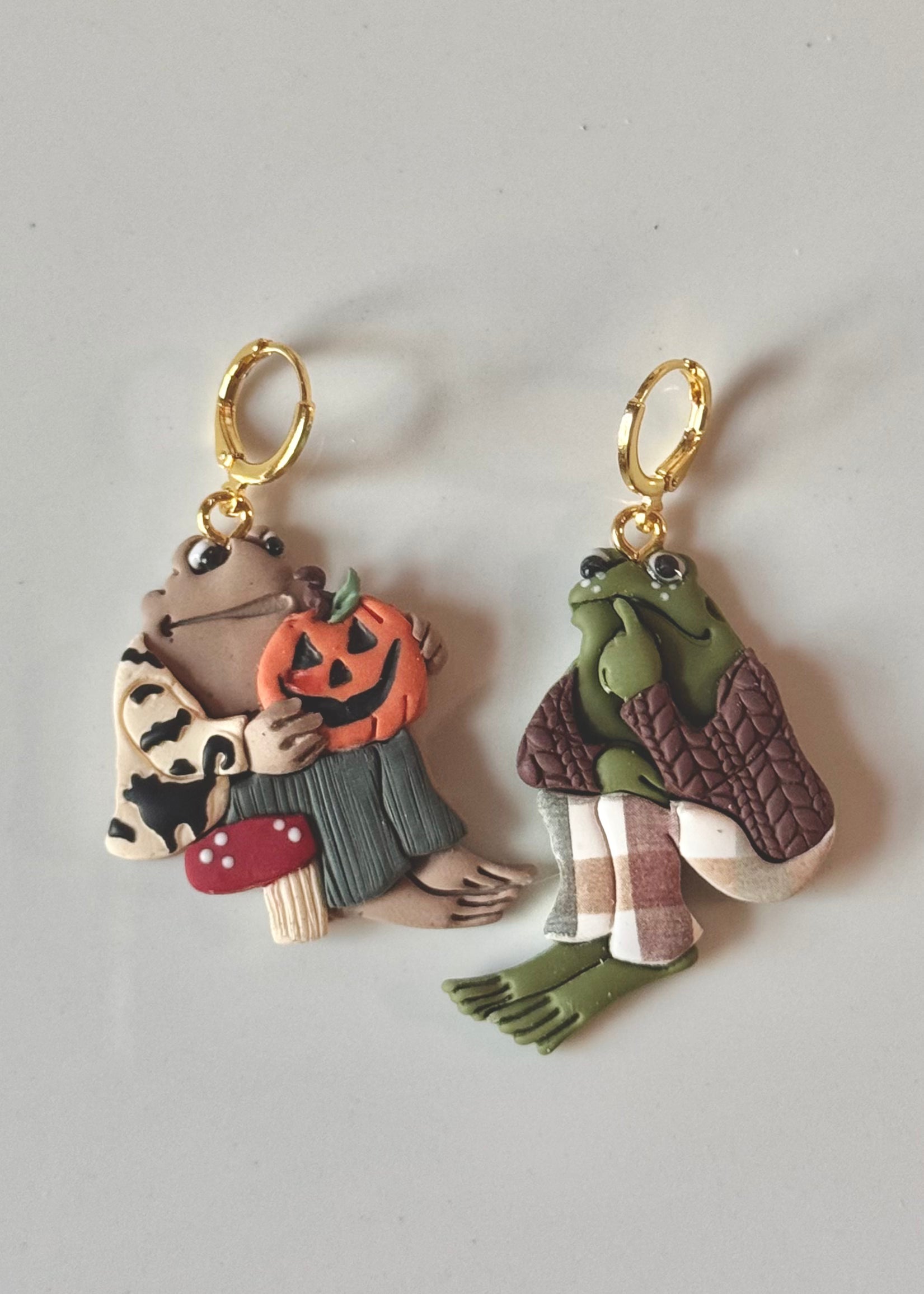 Frog and Toad Halloween Earrings