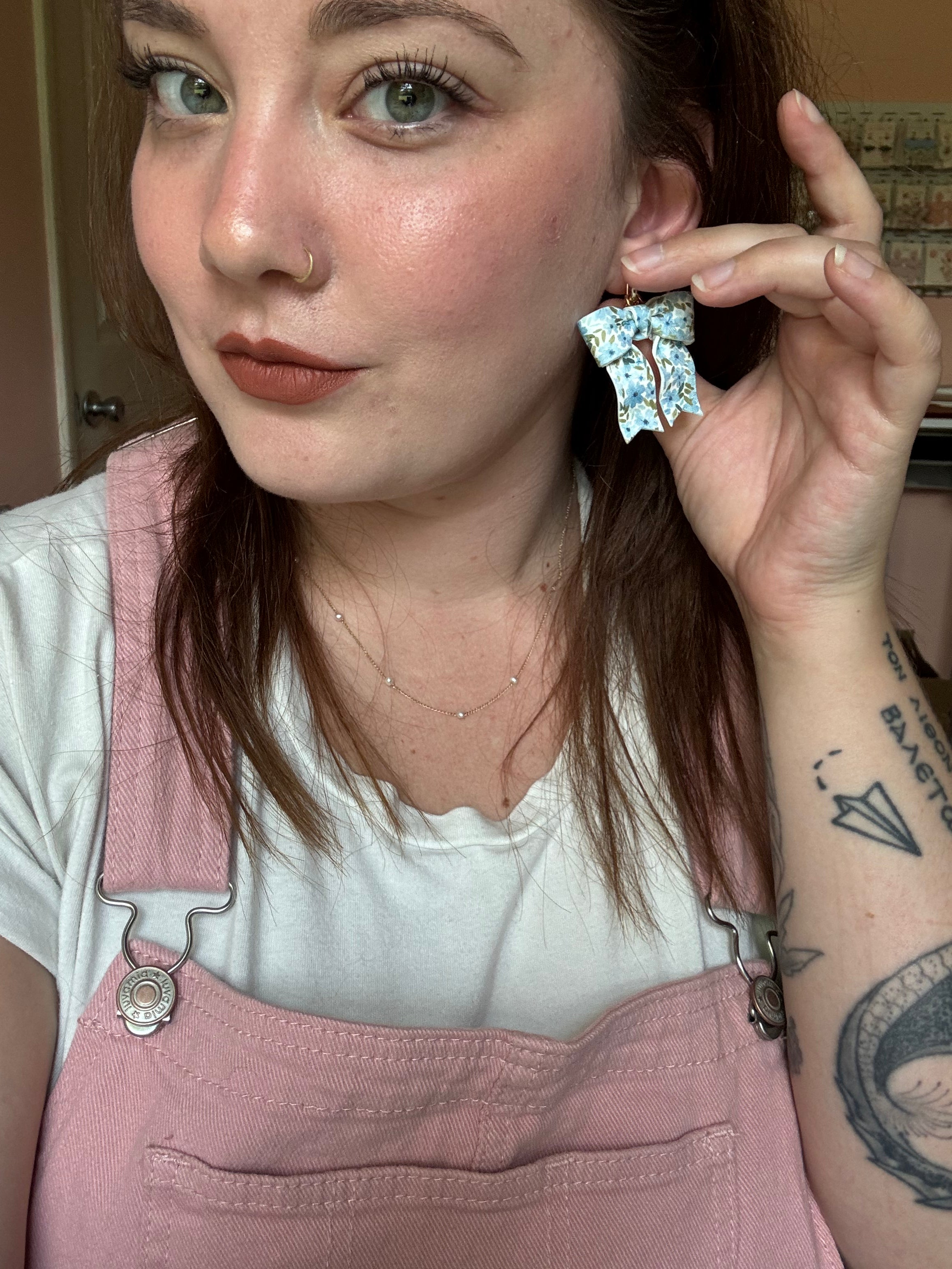 Blue Floral Mini Bows